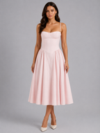 Floral Sweetheart Corset Midi Dress