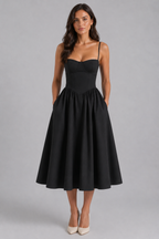 Floral Sweetheart Corset Midi Dress