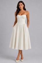 Floral Sweetheart Corset Midi Dress