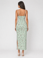 Floral Cowl Neck Midi Dress