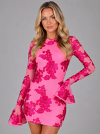 Floral Embroidered Mini Dress