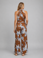 Floral Halter Wide Leg Jumpsuit