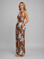 Floral Halter Wide Leg Jumpsuit