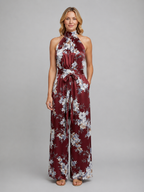 Floral Halter Wide Leg Jumpsuit