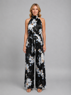 Floral Halter Wide Leg Jumpsuit