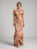 Women's Floral Ruffle Maxi Dress