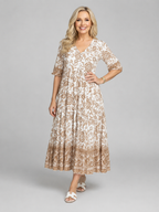 Floral Tiered Midi Dress