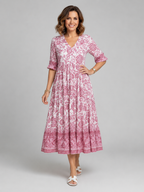 Floral Tiered Midi Dress