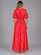 Floral Puff Sleeve Maxi Dress