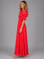 Floral Puff Sleeve Maxi Dress