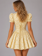 Floral Puff Sleeve Mini Dress