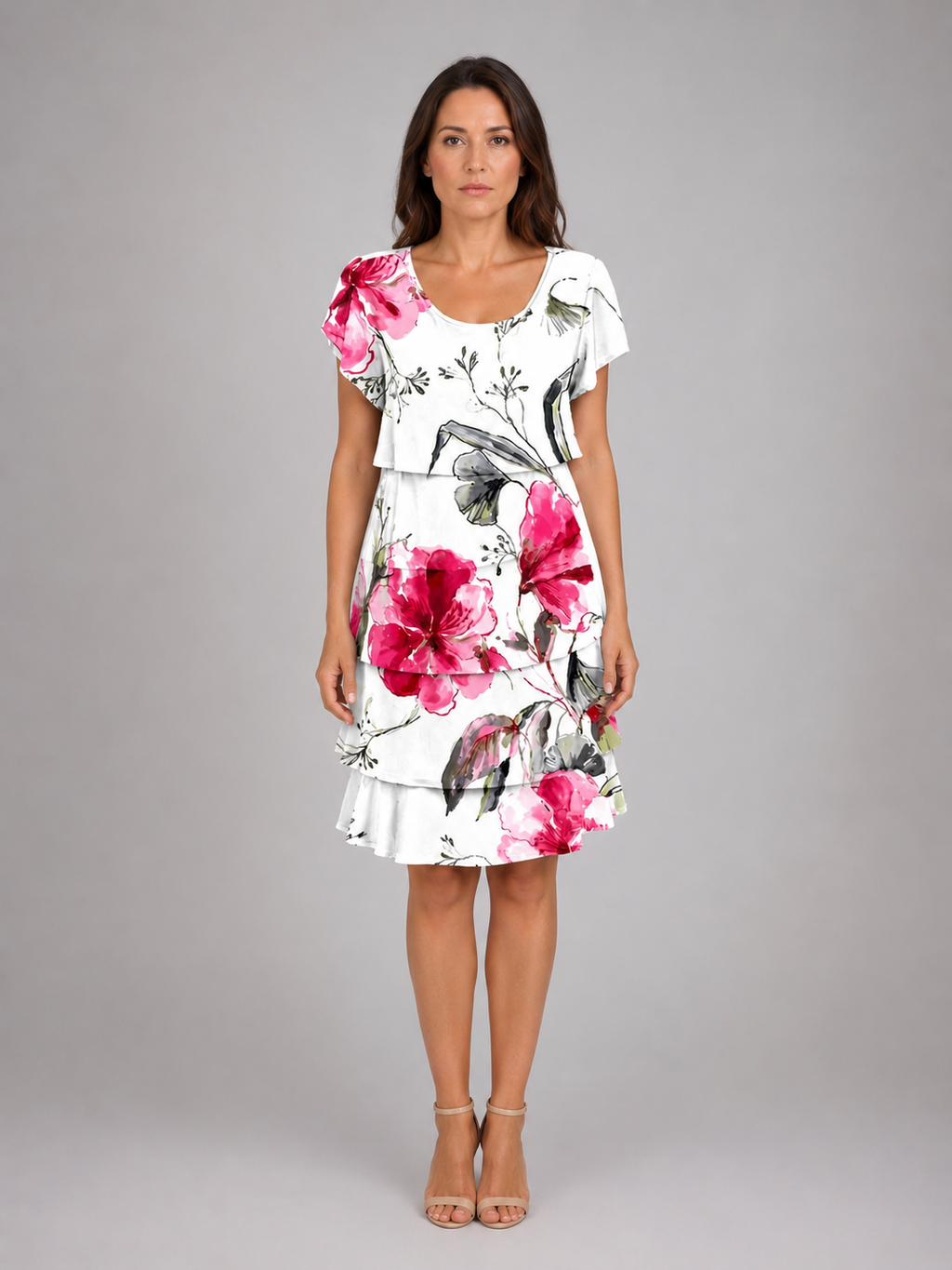 Women's Floral Ruffle Mini Dress