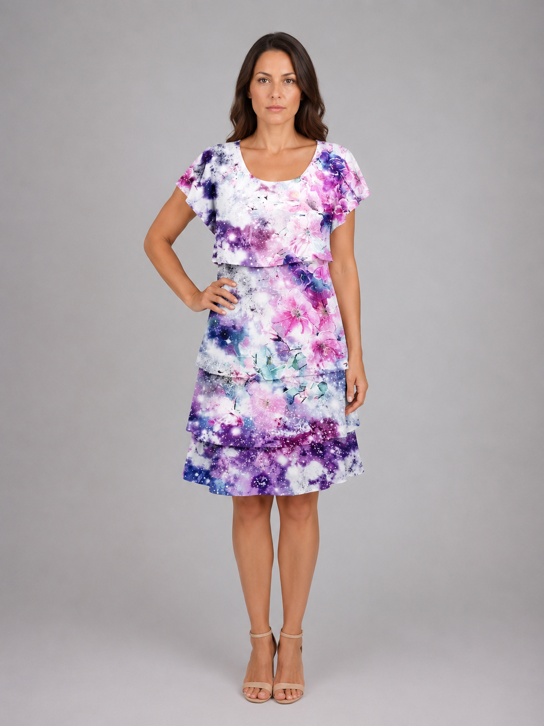 Women's Floral Ruffle Mini Dress