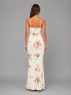 Floral Satin Maxi Dress