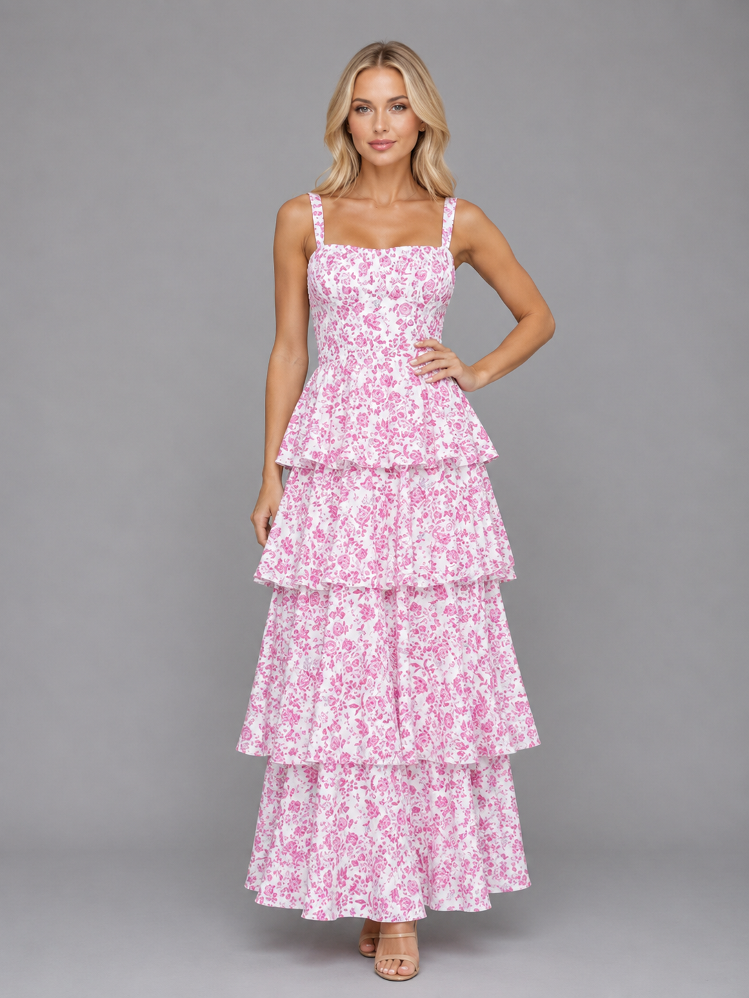 Women's Floral Tiered Maxi Dress
