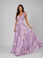 Floral V-Neck Maxi Dress