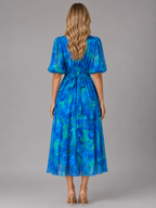 Floral V-Neck Midi Dress