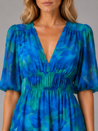 Floral V-Neck Midi Dress