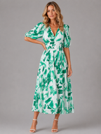 Floral V-Neck Midi Dress