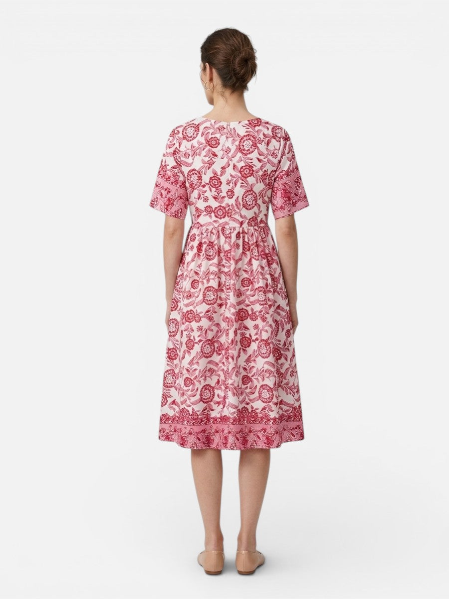 Women's Floral V-Neck Midi Dress