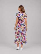 Floral Wrap Midi Dresse