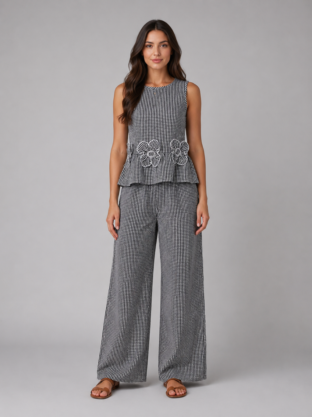 Women's Gingham Two-Piece Set