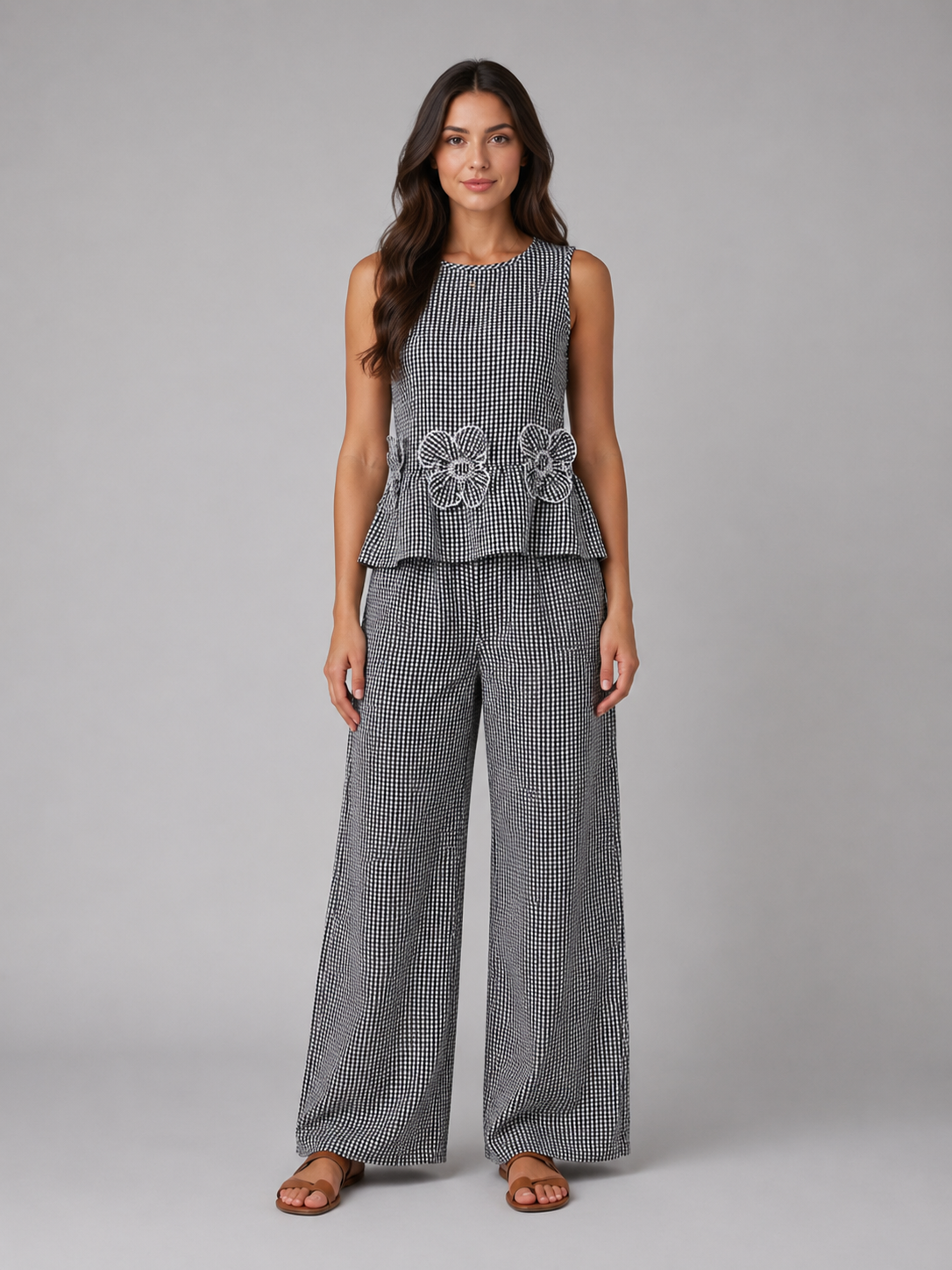Women's Gingham Two-Piece Set