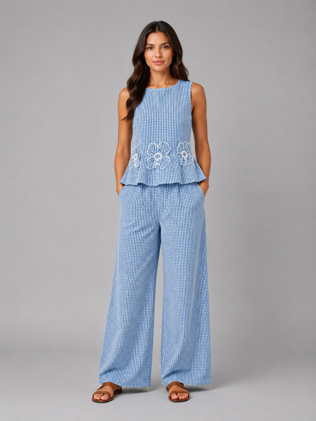 Women's Gingham Two-Piece Set