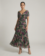 Gradient Pleated Maxi Dress