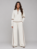 Half Zip Lounge Set – Relaxed Two-Piece Wide Leg Tracksuit