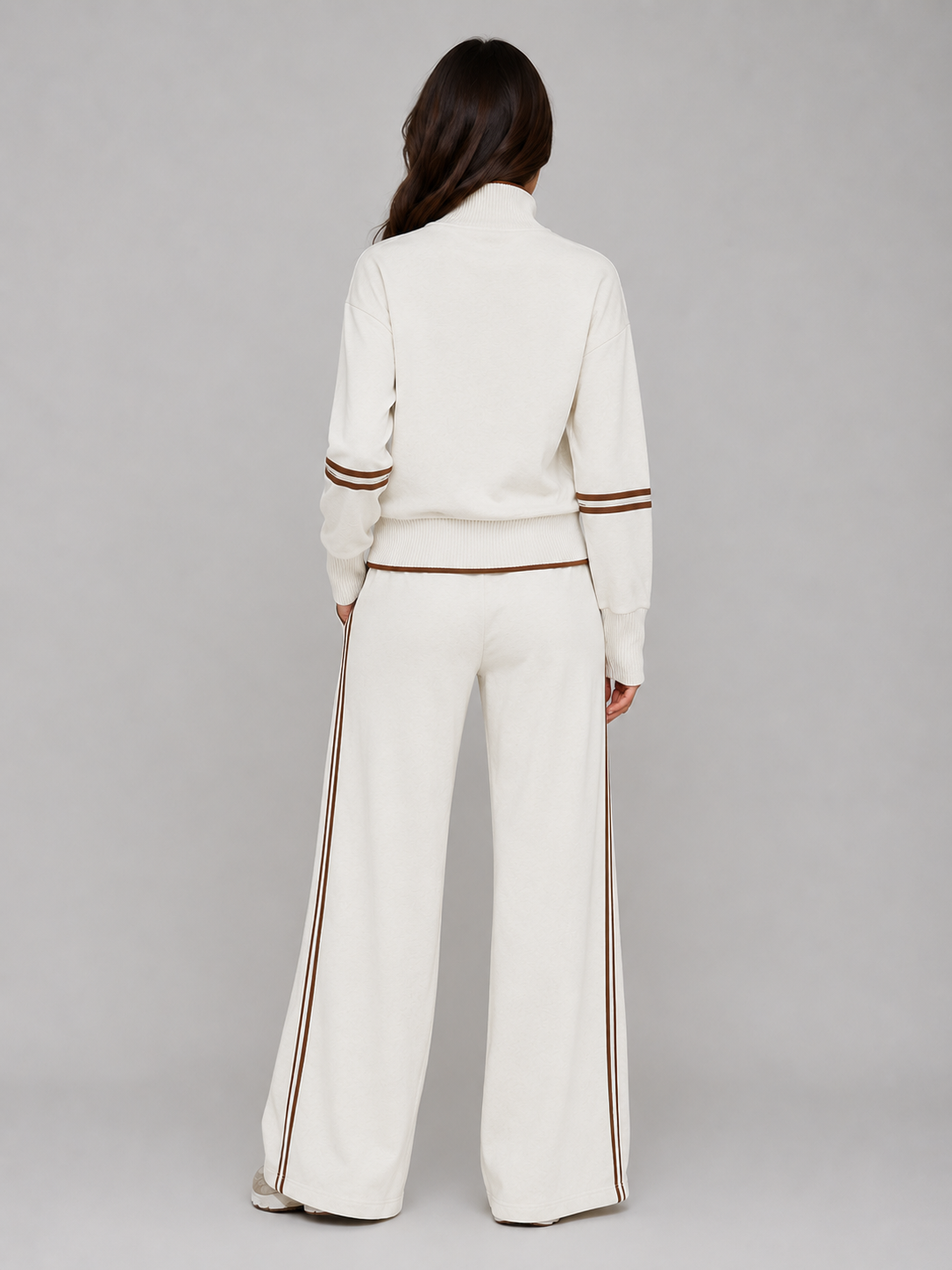 Half Zip Lounge Set – Relaxed Two-Piece Wide Leg Tracksuit