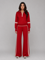 Half Zip Lounge Set – Relaxed Two-Piece Wide Leg Tracksuit