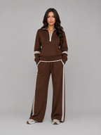 Half Zip Lounge Set – Relaxed Two-Piece Wide Leg Tracksuit