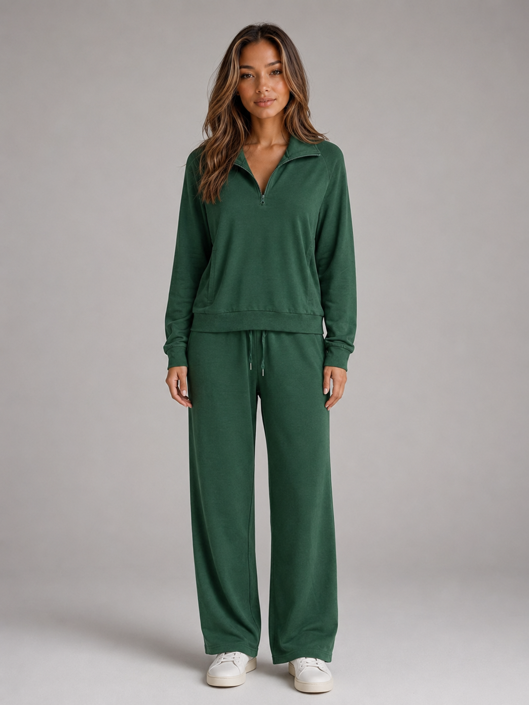 Half Zip Lounge Set – Relaxed Two Piece Co-Ord