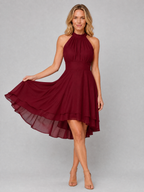 Halter Neck Chiffon Dress