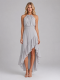 Women's Halter Ruffle Midi Dress