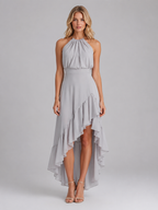 Halter Ruffle Midi Dress