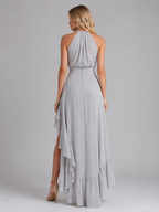 Halter Ruffle Midi Dress