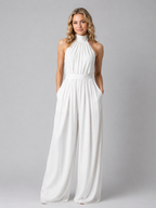 Halter Neck Wide Leg Jumpsuit