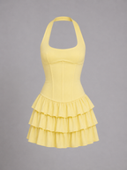 Halter Ruffle Mini Dress
