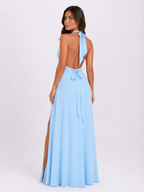 Halterneck Split Maxi Dress