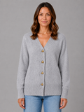 Heart Button Cardigan – Soft Knit V-Neck Button-Up Style