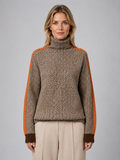 Herringbone Turtleneck Jumper – Soft Knit High Neck Sweater