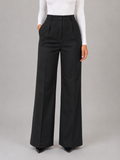 High Waisted Tailored Trousers – Straight Leg Smart Work Pants