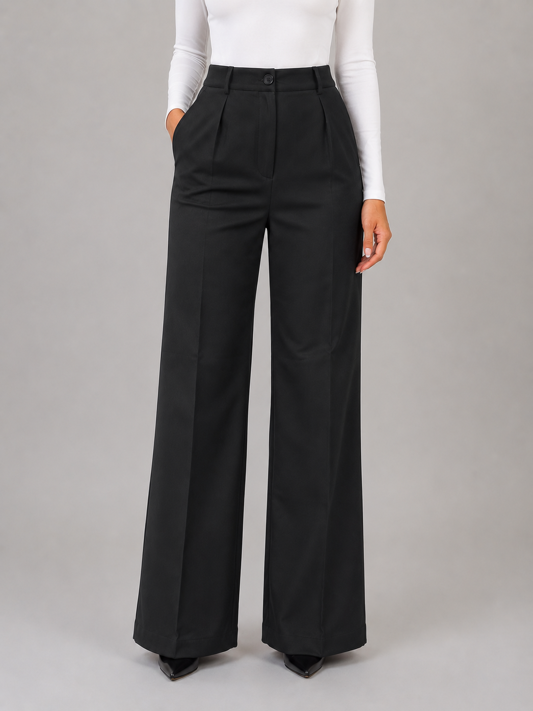 High Waisted Tailored Trousers – Straight Leg Smart Work Pants