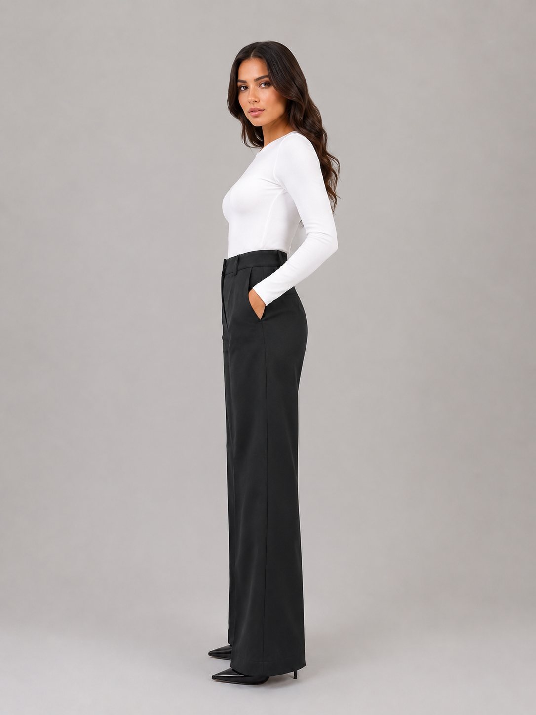 High Waisted Tailored Trousers – Straight Leg Smart Work Pants