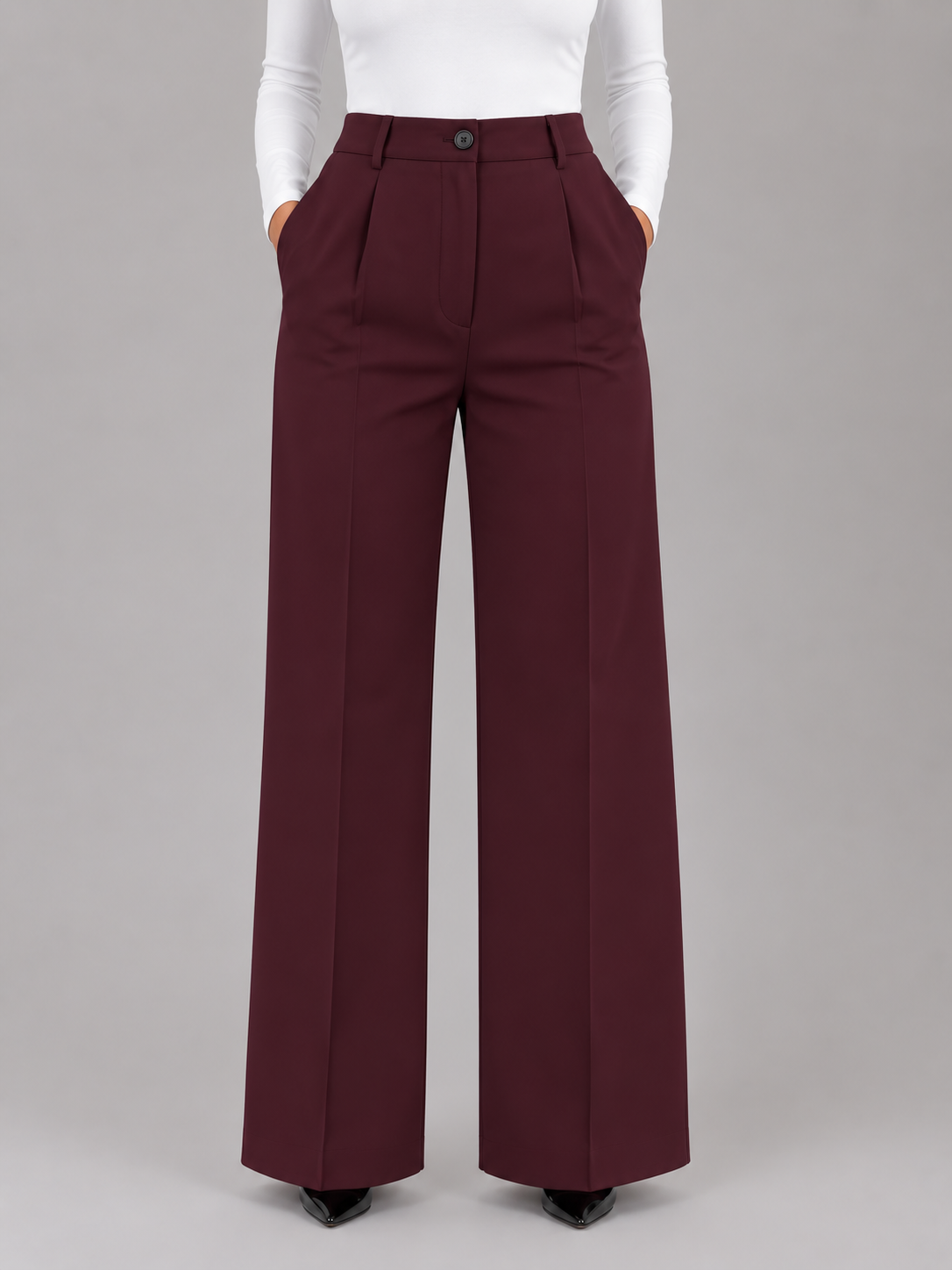 High Waisted Tailored Trousers – Straight Leg Smart Work Pants