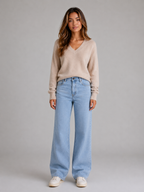 High Waisted Wide Leg Jeans – Straight Leg Denim Trousers