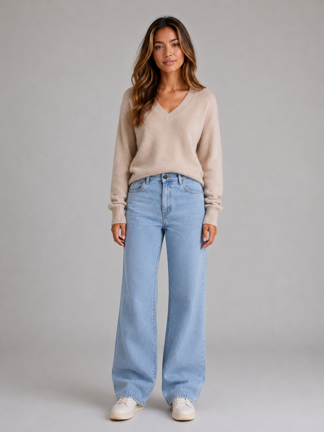 High Waisted Wide Leg Jeans – Straight Leg Denim Trousers