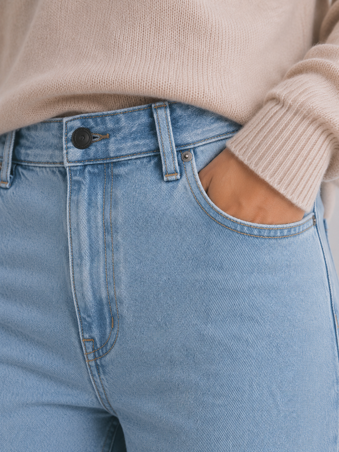 High Waisted Wide Leg Jeans – Straight Leg Denim Trousers